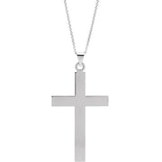 14k White 39 X 25 Mm Cross 18' Necklace