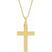 14k Yellow 22 X 14 Mm Cross 18' Necklace