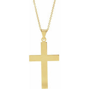 14k Yellow 28 X 18 Mm Cross 18' Necklace