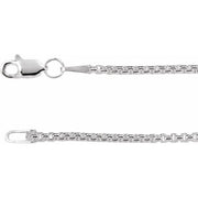 14K White 1.8 mm Rounded Box 7' Chain
