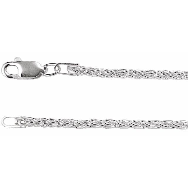 Sterling Silver 2.25 mm Wheat 16' Chain