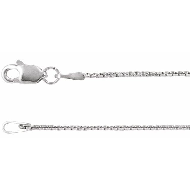 Sterling Silver 1 mm Rounded Box 20' Chain