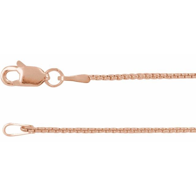 14K Rose 1 mm Rounded Box 24' Chain