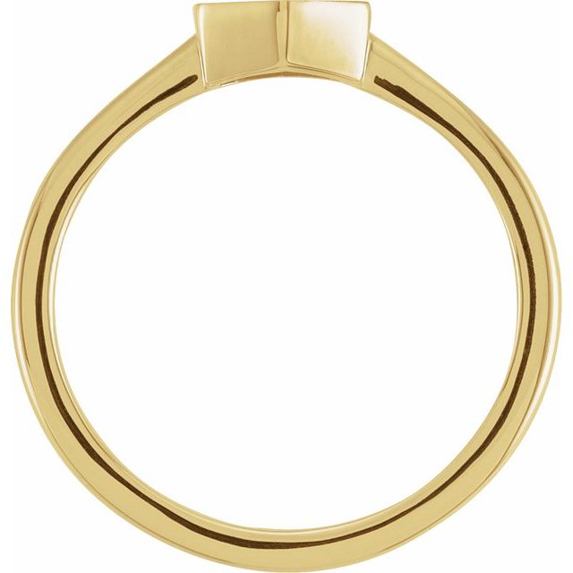 14K Yellow  9.5x8 mm Geometric Signet Ring