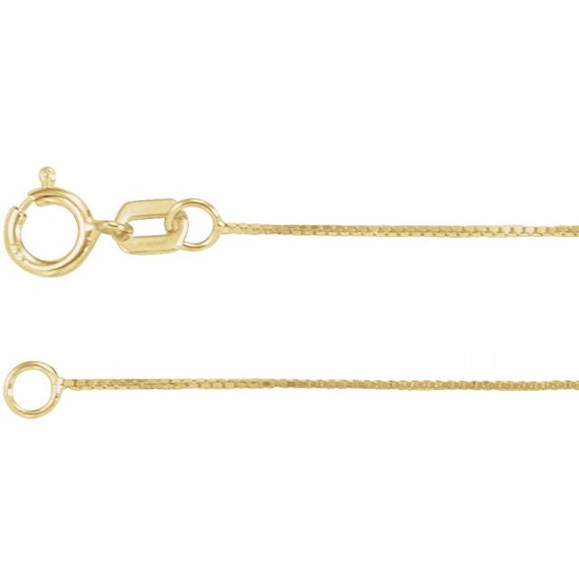 14K Yellow .55 mm Box 7' Chain