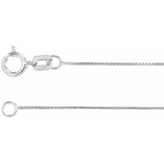 14K White .55 mm Box 7' Chain