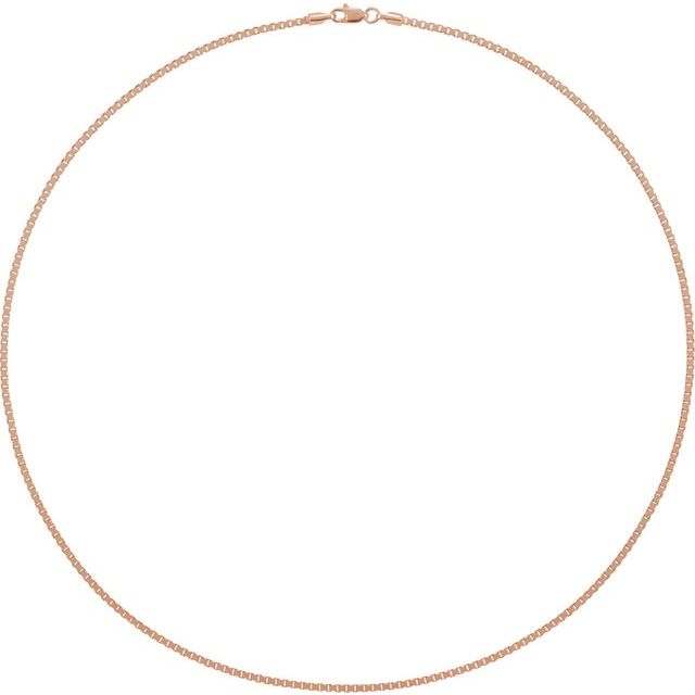 14K Rose 1.82 mm Box 20' Chain