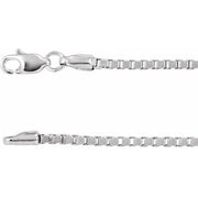 14K White 1.82 mm Box 7' Chain