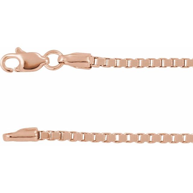 14K Rose 1.82 mm Box 20' Chain