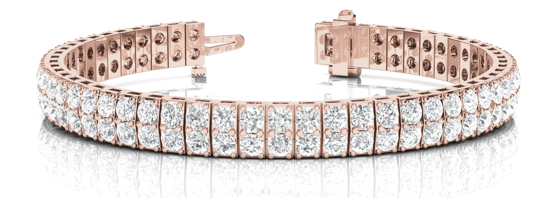 2 Stone Vertical Bar Link Bracelet