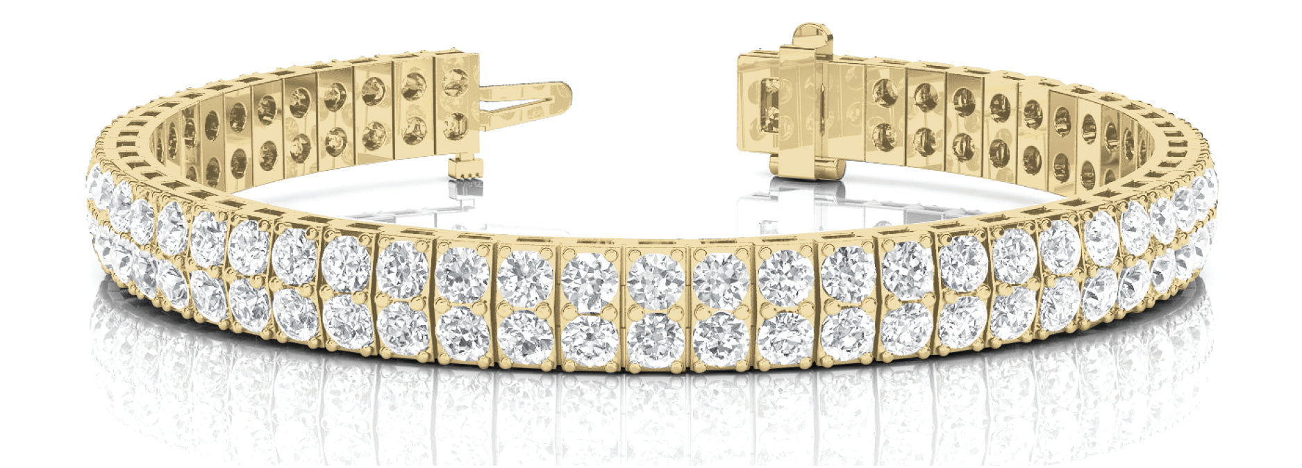 2 Stone Vertical Bar Link Bracelet