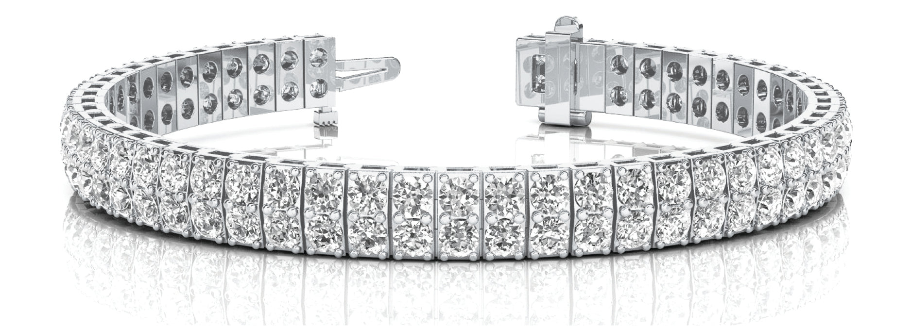 2 Stone Vertical Bar Link Bracelet
