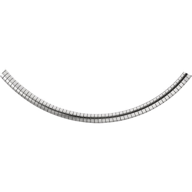 Sterling Silver 6 mm Solid Domed Omega 18' Chain