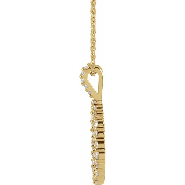 14K Yellow 3/4 CTW Natural Diamond Scattered Circle 16-18' Necklace