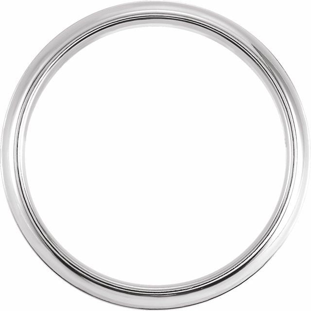 14K White 6 mm Double Milgrain Half Round Band  Size 10