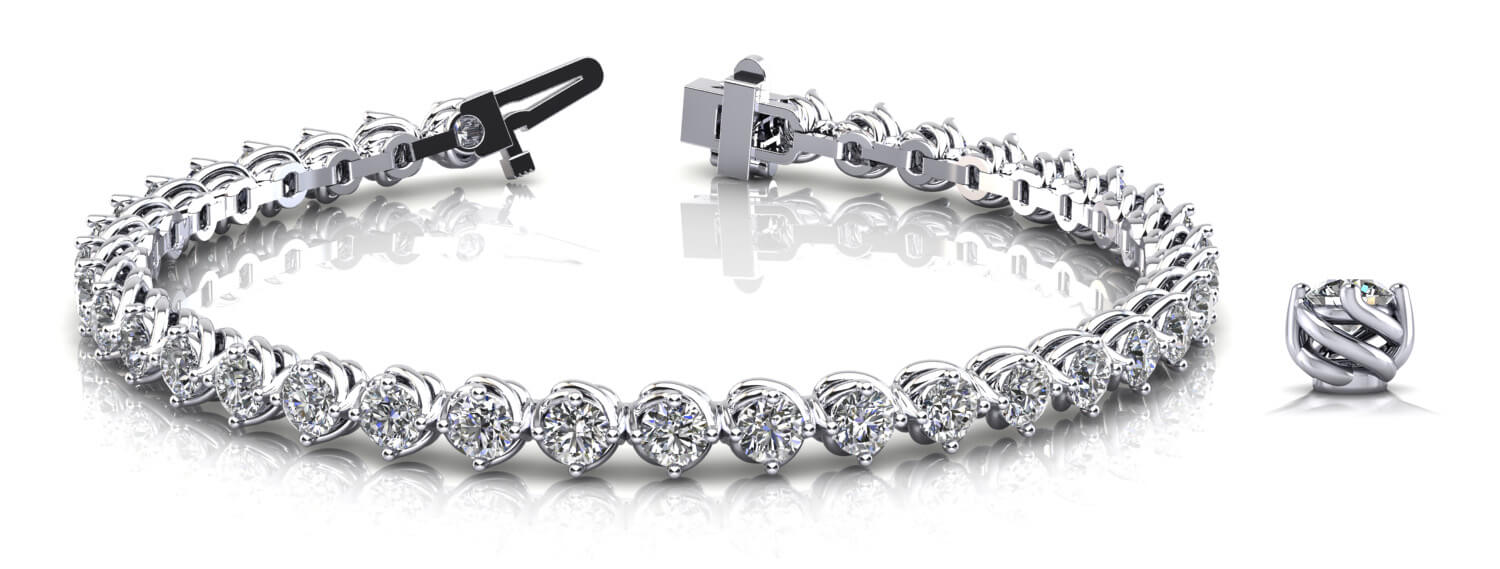 4 Pr In Line Tennis Bracelet