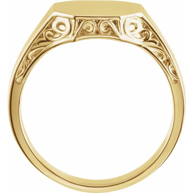14K Yellow 13x12 mm Octagon Signet Ring