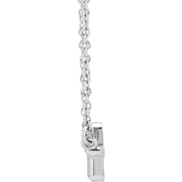 Sterling Silver Sideways Cross 18' Necklace
