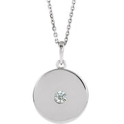 14K White 1/10 CTW Natural Diamond Disc 16-18' Necklace