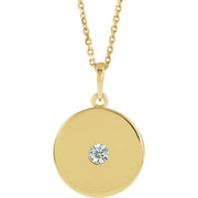 14K Yellow 1/10 CTW Natural Diamond Disc 16-18' Necklace