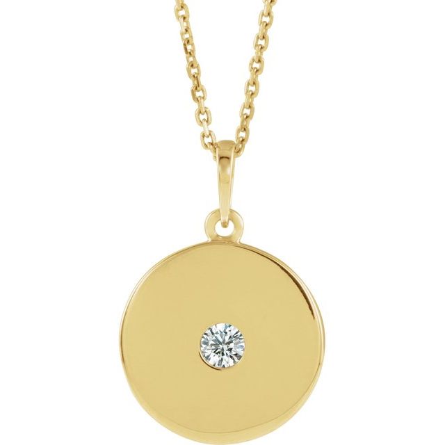 14K Yellow 1/10 CTW Natural Diamond Disc 16-18' Necklace
