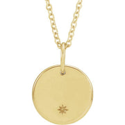 14K Yellow Engravable Round 16-18' Necklace