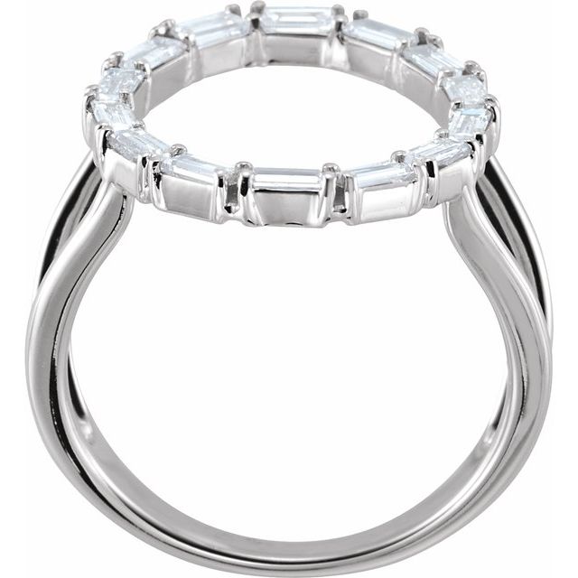14K White 1/2 CTW Natural Diamond Negative Space Ring
