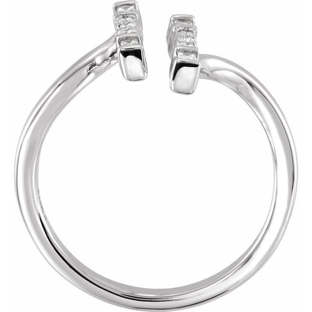 14K White 1/6 CTW Natural Diamond Double Bar Ring