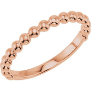 14K Rose Stackable Beaded Ring