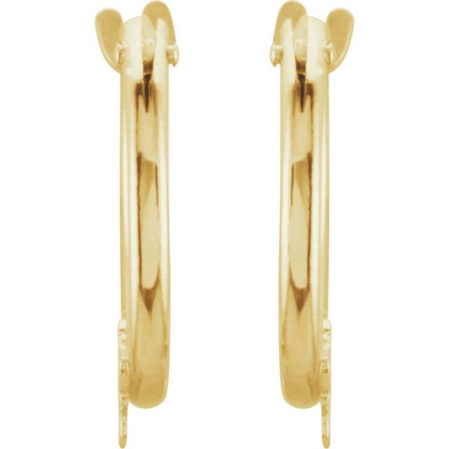 14K Yellow Star Hinged 12.5 mm Hoop Earrings