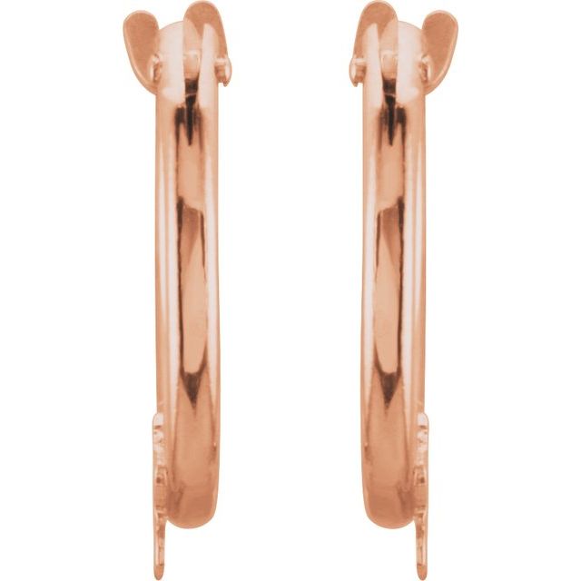 14K Rose Star Hinged 12.5 mm Hoop Earrings