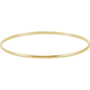14K Yellow 2 mm Half Round Bangle 7 1/2' Bracelet