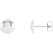 14K White Circle Earrings