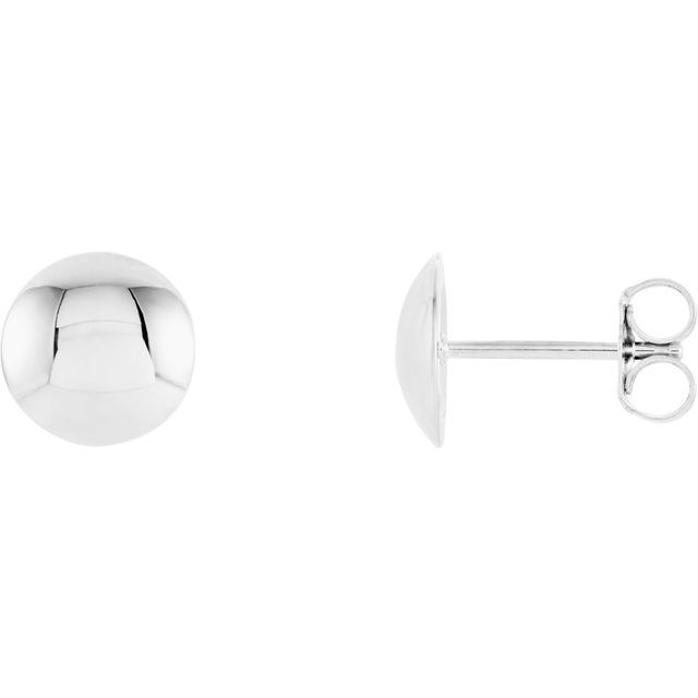 14K White Circle Earrings