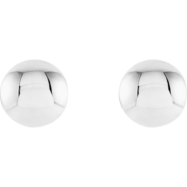 14K White Circle Earrings