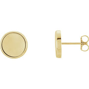 14K Yellow Concave Earrings