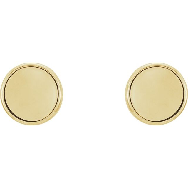 14K Yellow Concave Earrings