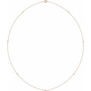 14k Rose 1/4 Ctw Natural Diamond 7-station 24' Necklace