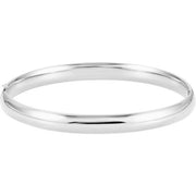 14K White 6.5 mm Hinged Bangle 7' Bracelet
