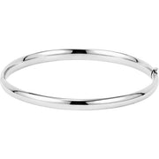 14K White 4.7 mm Hinged Bangle 7' Bracelet