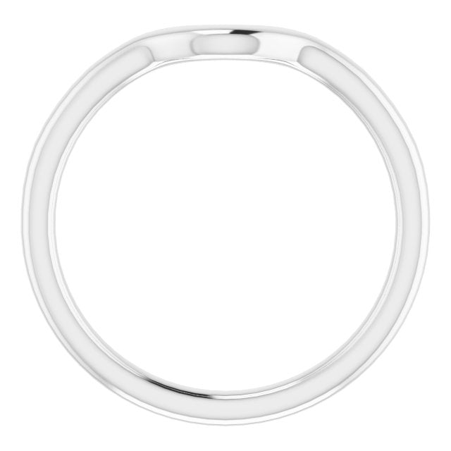 14K White Band for 7x5 mm Oval Ring