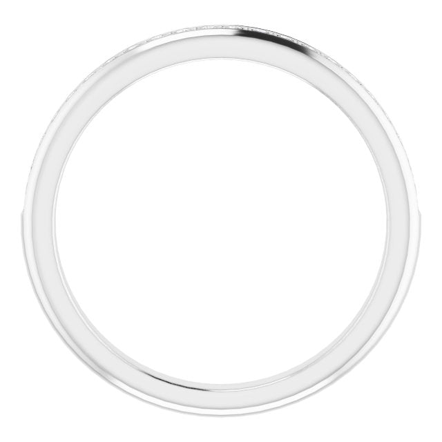 14k White 1/8 Ctw Natural Diamond Band