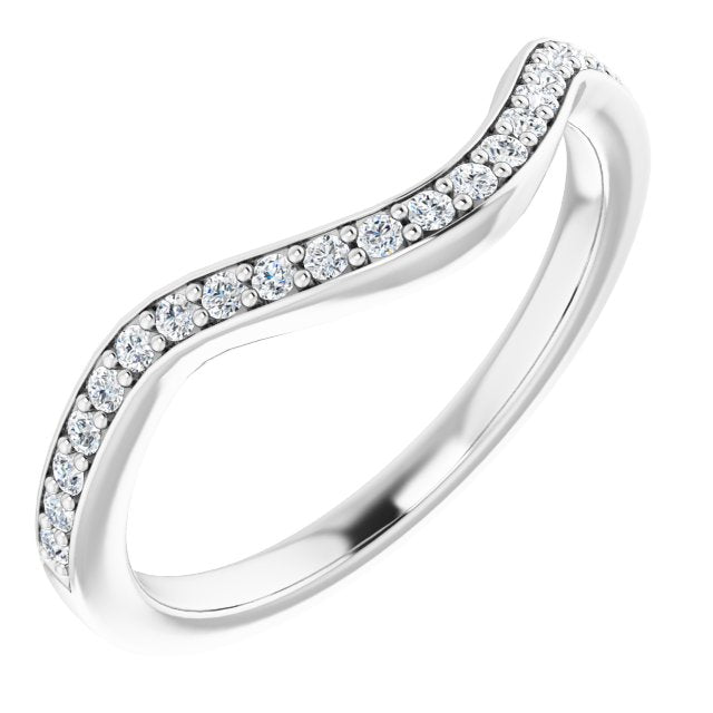 14k White 1/6 Ctw Natural Diamond Band