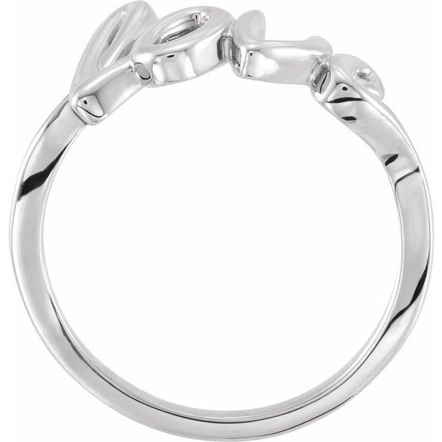 14K White Love Ring