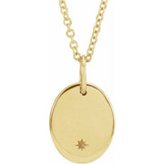 14K Yellow Engravable Oval 16-18' Necklace