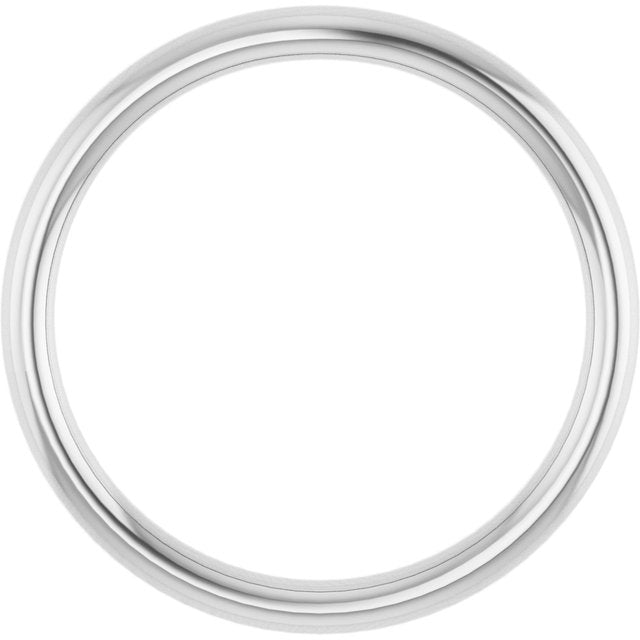 14k White Band For 6 Mm Round Ring