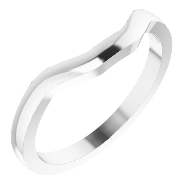 14k White Band For 6 Mm Asscher Ring