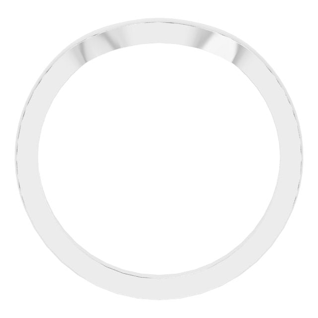 14k White Band For 6 Mm Asscher Ring