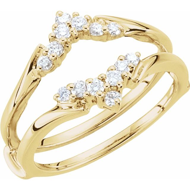 14K Yellow 1/4 CTW Natural Diamond Ring Guard