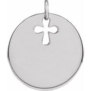 Sterling Silver Pierced Cross Disc Pendant
